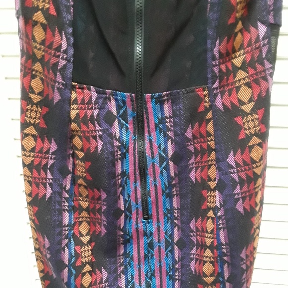 Lush Mini Dress Aztec Mesh See Trough Sides/Back M - Picture 7 of 8